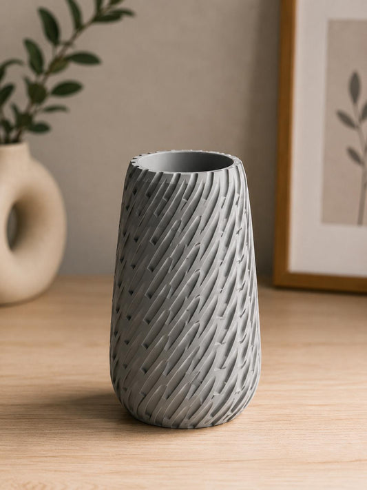 Avelis Scandinavian Planter | Textured Geometric Indoor Pot, Modern Home Decor
