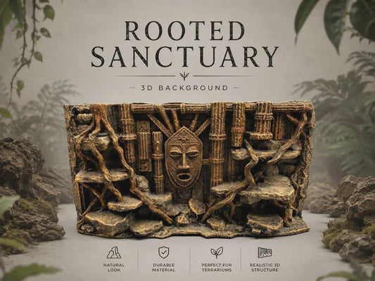 3D-Rückwand - Rooted Sanctuary Aquarium & Terrarium 3D background Unpainted Black