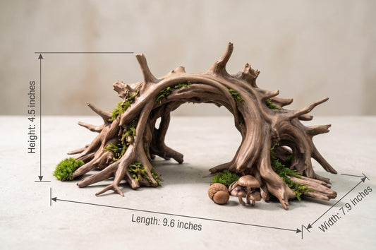 Driftwood Arch Terrarium Decor, Aquarium Hide, Reptile Cave, Natural Habitat Ornament (Unpainted PETG)