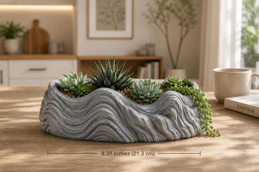 3D Printed Mountain Ridge Succulent Planter – Geometric Boho Plant Pot, Desk Accessory