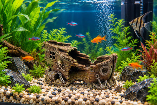 3D Printed Shipwreck Aquarium Decoration – Realistic Fish Cave, Shrimp Shelter (Freshwater/Tropical)