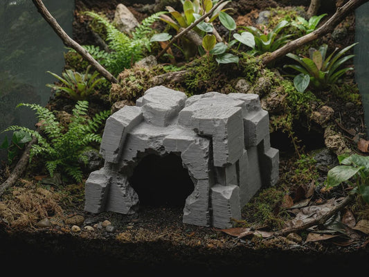 Concrete Cave Hideout – Terrarium, Aquarium, Reptile Habitat Decor